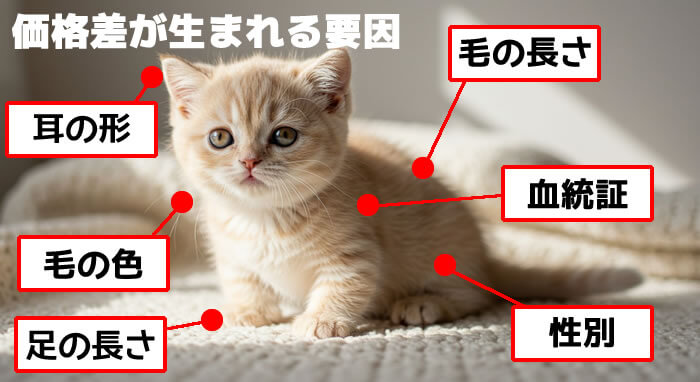 マンチカンの価格差が生まれる要因